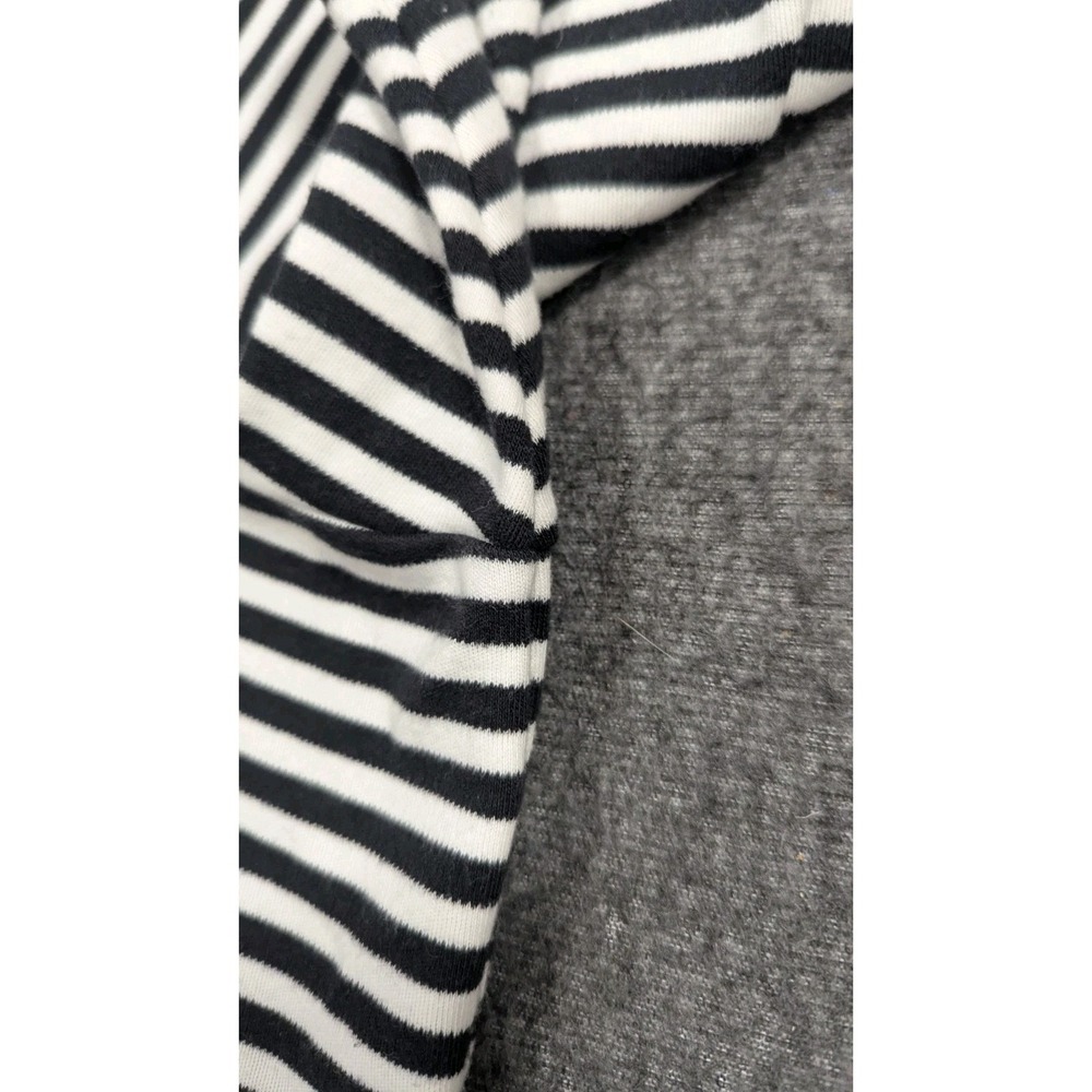 Quaker Factory Shirt Womens 2X Black White Stripe Coastal Granny Cottagecore - Picture 8 of 16